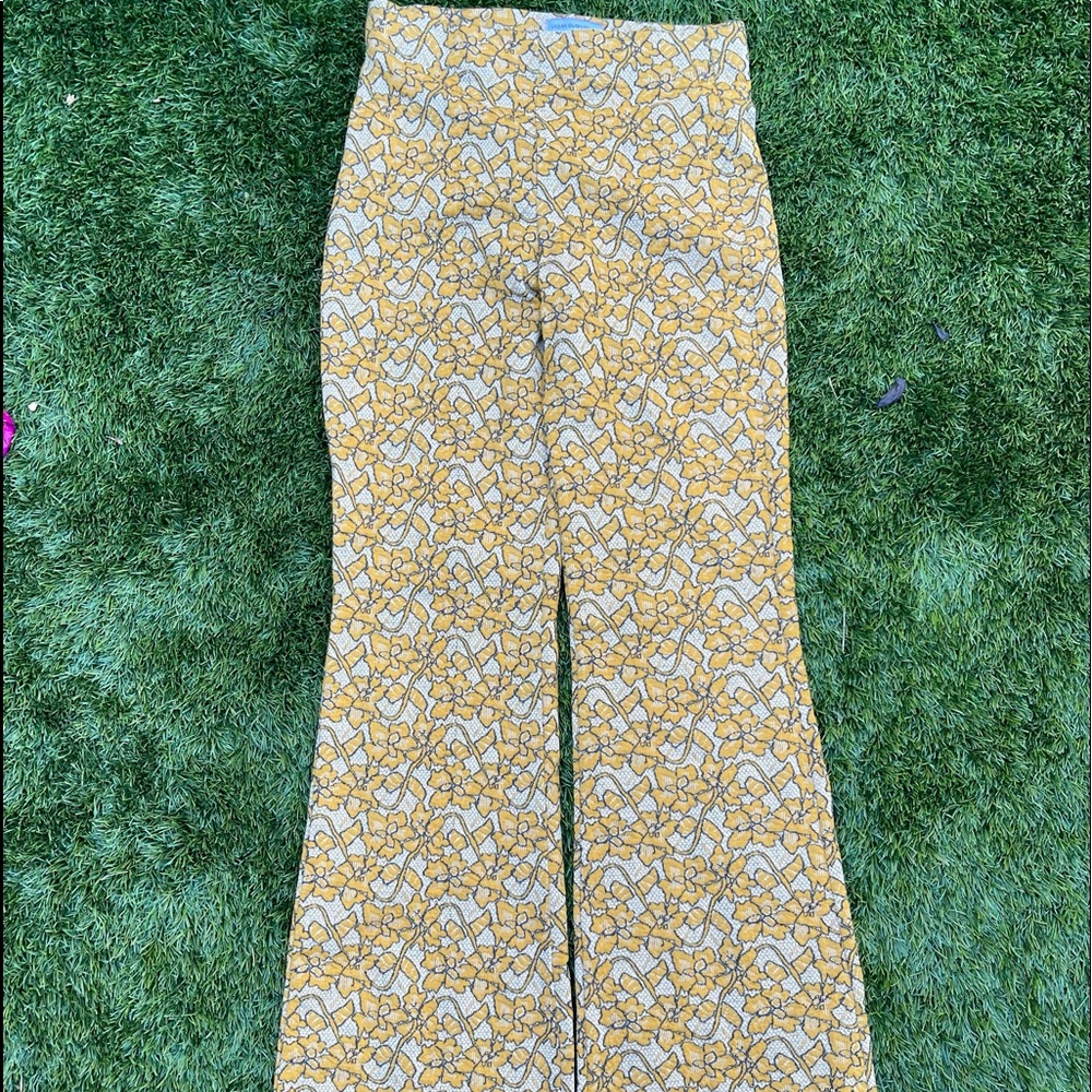 High waisted bell bottom pants gold/grey